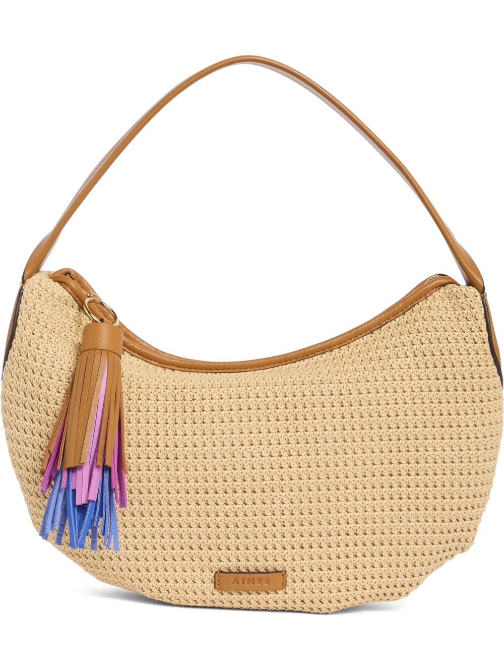 Aimee Kestenberg Calypso Slouchy Hobo bag with Blue-Purple-Pink tassel